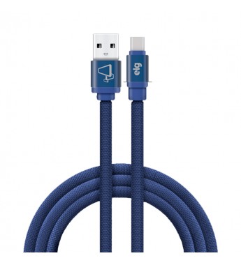 Cable ELG CNVC10BE Canvas USB a USB Tipo-C (1 metro) - Azul