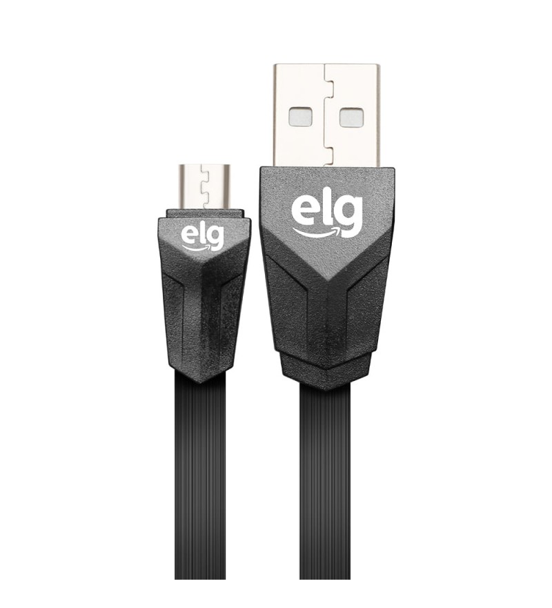 Cable ELG EC510PT Flat USB a MicroUSB (1.25 metros) - Negro