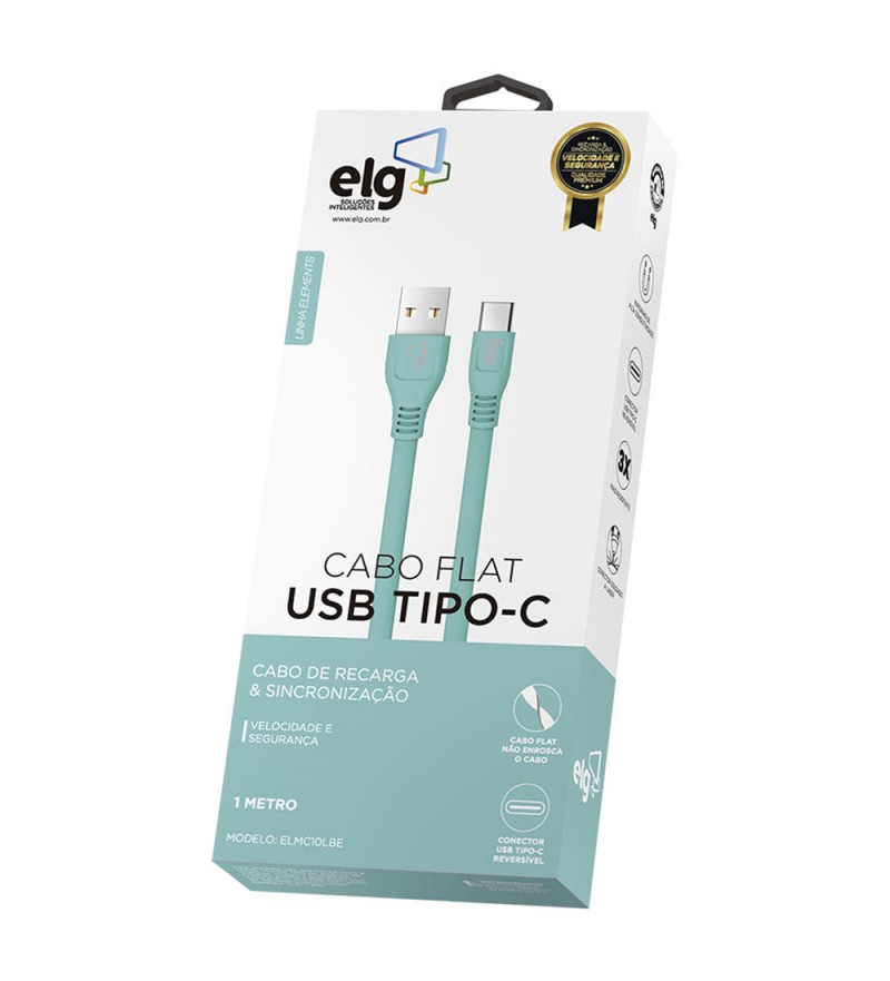 Cable ELG ELMC10LBE USB a USB Tipo-C (1 metro) - Turquesa