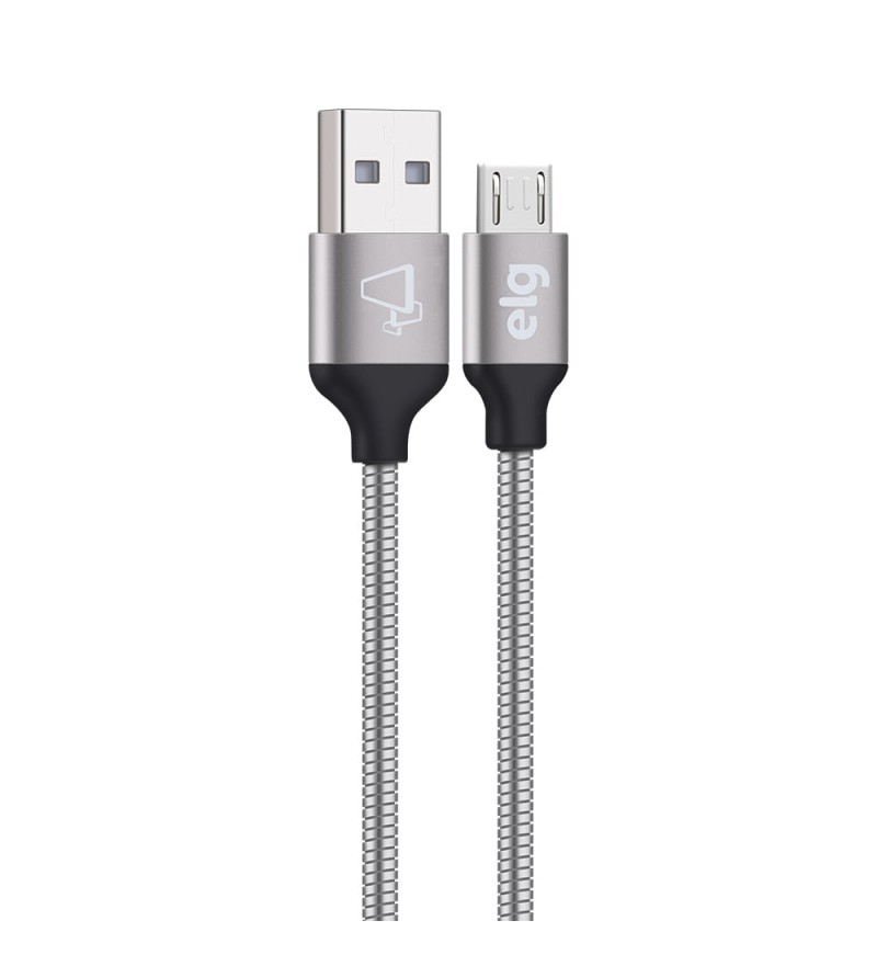 Cable ELG INX510SL Blindado Inox USB a MicroUSB (1 metro) - Plata