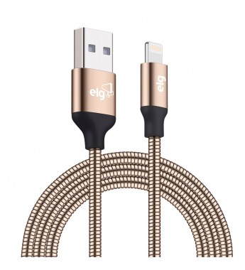 Cable ELG INX810GD Blindado Inox USB a Lightning (1 metro) - Dorado