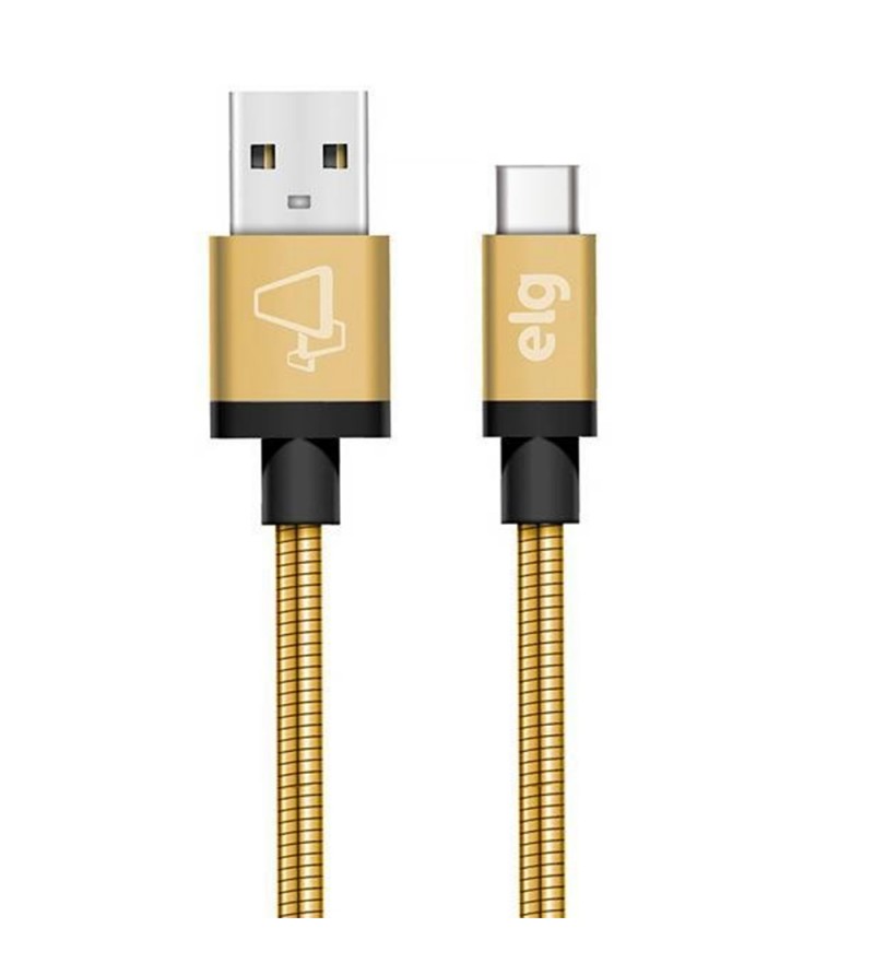 Cable ELG INXC10GD Inox USB a USB Tipo-C (1 metro) - Dorado