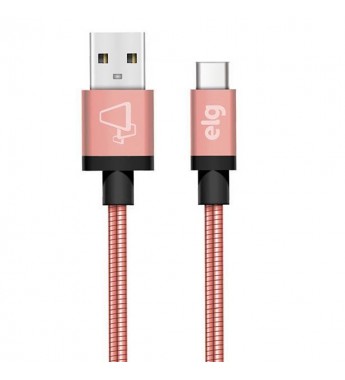 Cable ELG INXC10RG Inox USB a USB Tipo-C (1 metro) - Rosa Oro