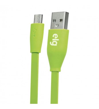 Cable ELG L510VD Flat USB a MicroUSB (1 metro) - Verde