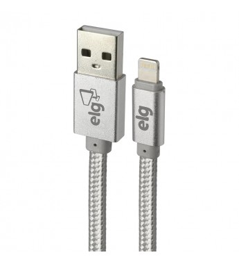Cable ELG L810BS Nylon USB a Lightning (1 metro) - Plata