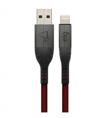 Cable ELG L810RD Canvas Duo Colors USB a Lightning (1 metro) - Rojo/Negro