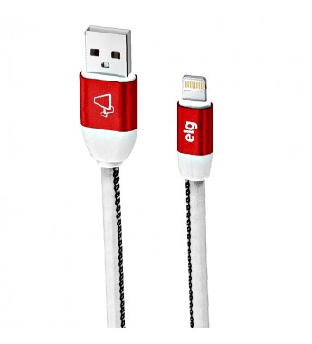 Cable ELG SKN810WH USB a Lightning (1 metro) - Blanco/Rojo