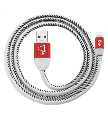 Cable ELG SKN810WH USB a Lightning (1 metro) - Blanco/Rojo