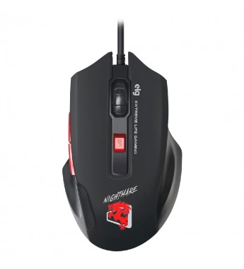 Mouse Gaming ELG MGNM Night Mare 4800DPI Ajustable/6 Botones - Negro