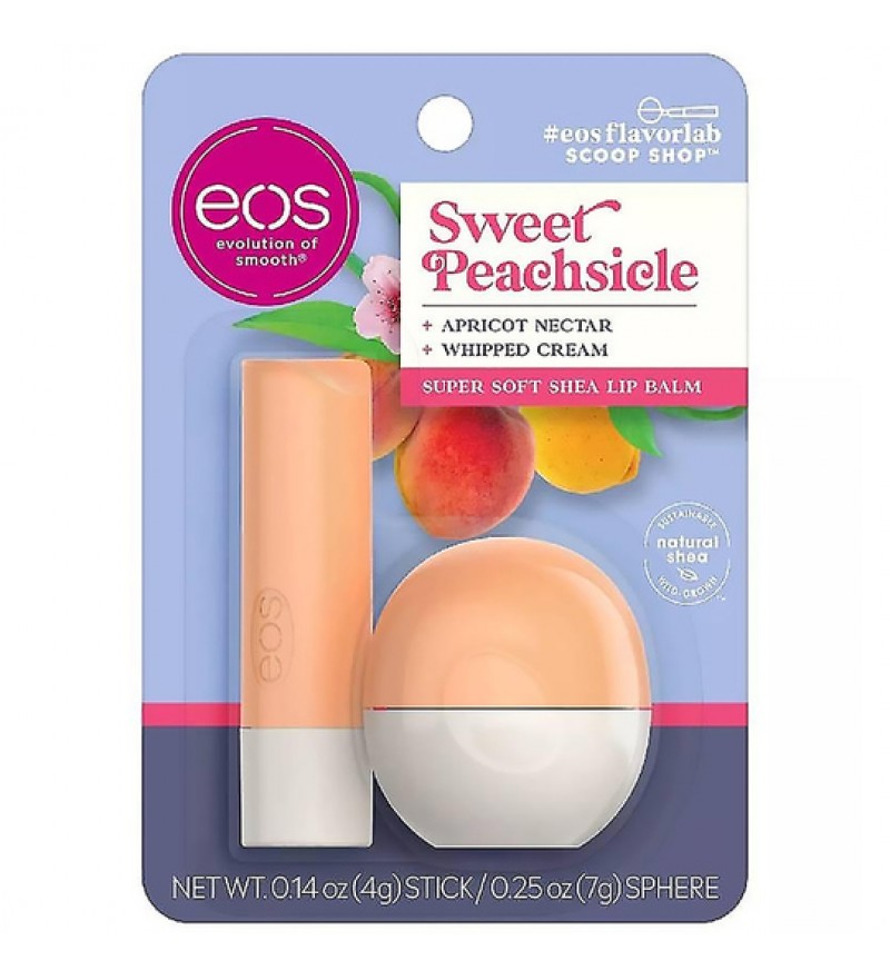 Protector Labial EOS Lip Balm Stick + Lip Balm Sphere Sweet Peachsicle 4/7g (2 Unidades)