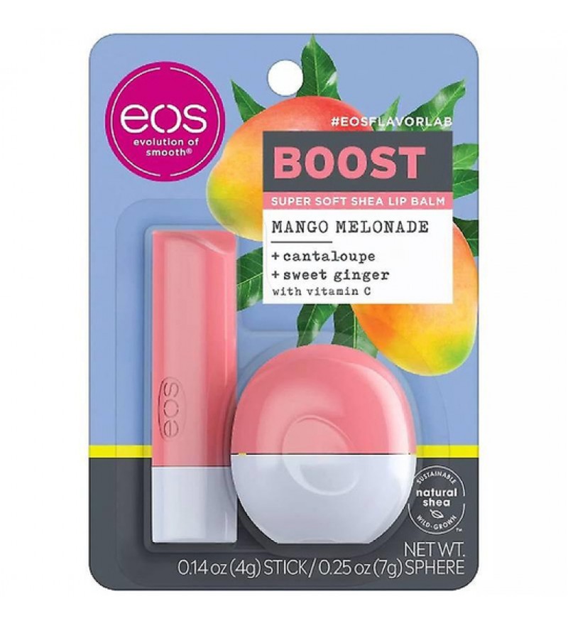 Protector Labial EOS Lip Balm Stick + Lip Balm Sphere Boost - Mango Melonade 4/7g (2 Unidades)