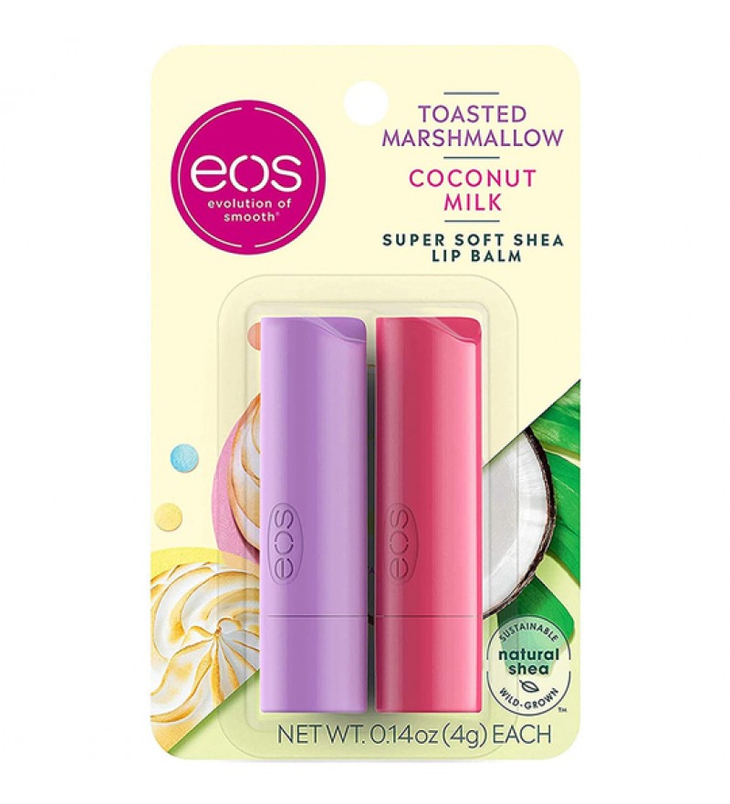 Protector Labial EOS Lip Balm Stick Toasted Marshmallow and Coconut Milk 4g (2 Unidades)
