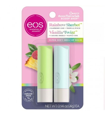 Protector Labial EOS Lip Balm Stick Rainbow Sherbet & Vanilla Twist 4g (2 Unidades)