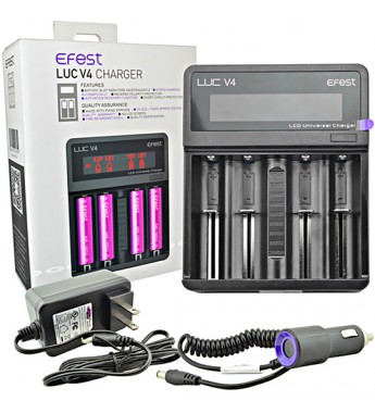 Cargador de Baterías Efest LUC V4 con Pantalla LCD - Negro