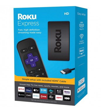 Adaptador de Streaming Roku Express 3930R Full HD con HDMI/Wi-Fi - Negro