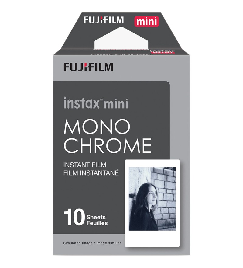 Película Fujifilm Instax Mini Mono Chrome de 8.6x5.4cm (10 unidades)