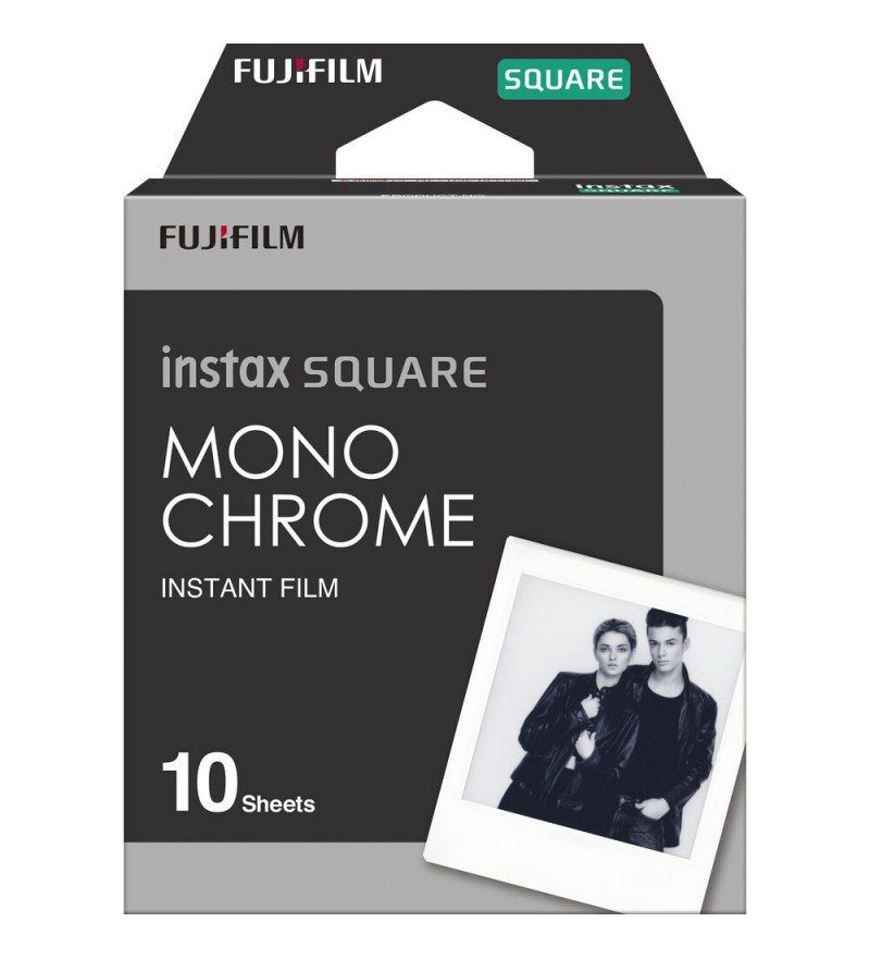 Película Fujifilm Instax SQUARE Mono Chrome de 8.6x7.2cm (10 unidades)