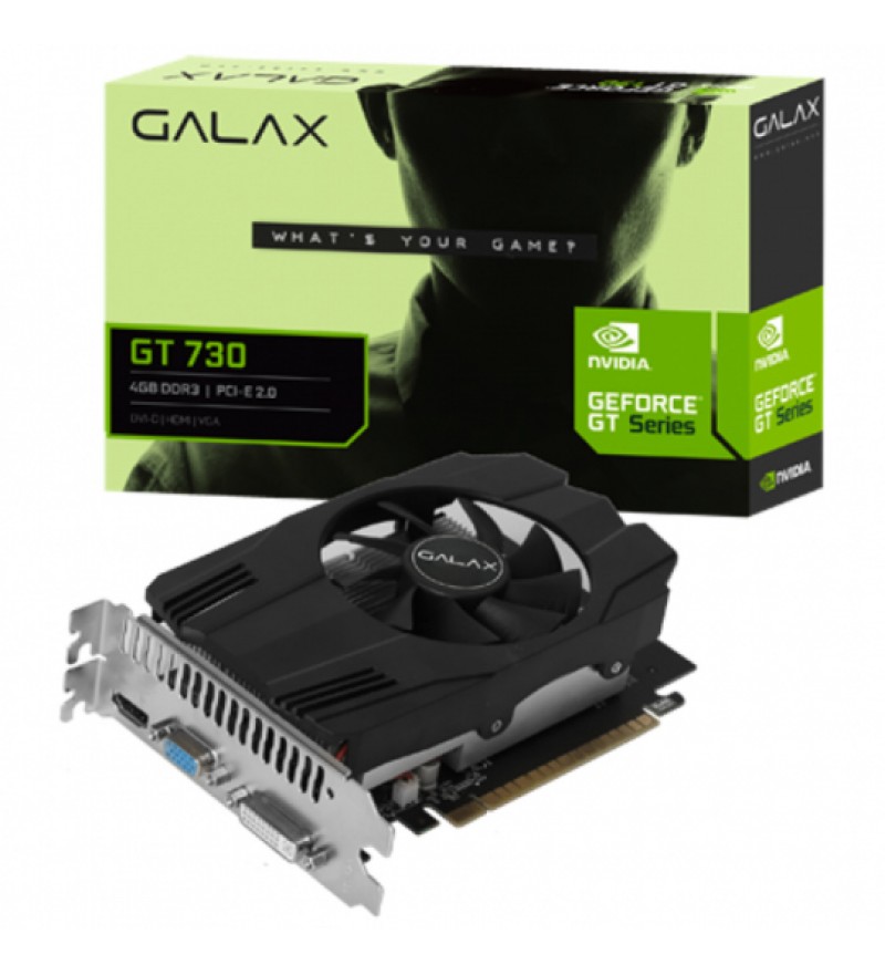Placa de Vídeo Galax GeForce GT 730 con 2GB GDDR3/HDMI/DVI/VGA