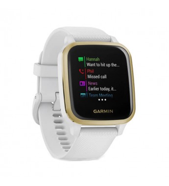 Reloj GPS Smartwatch Garmin Venu SQ/ Edición Música - Blanco/Dorado