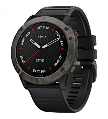 Smartwatch Garmin Fenix 6X Pro de 51mm 010-02157-10 con Pantalla 1.4"/GPS/Wi-Fi/Bluetooth (Sapphire) - Carbon Gray