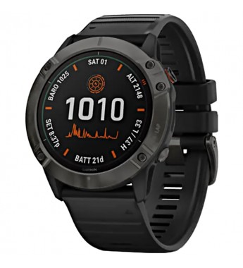 Smartwatch Garmin Fenix 6X Pro de 51mm 010-02157-20 con Pantalla 1.4"/GPS/Wi-Fi/Bluetooth (Solar) - Titanium Carbon Gray DLC