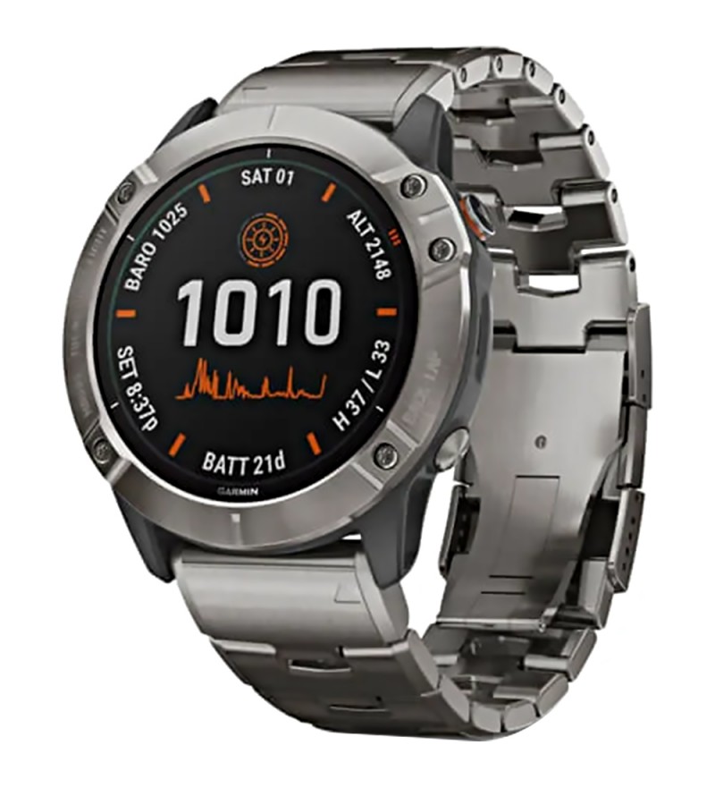 Smartwatch Garmin Fenix 6X Pro de 51mm 010-02157-23 con Pantalla 1.4"/GPS/Wi-Fi/Bluetooth (Solar) - Titanium