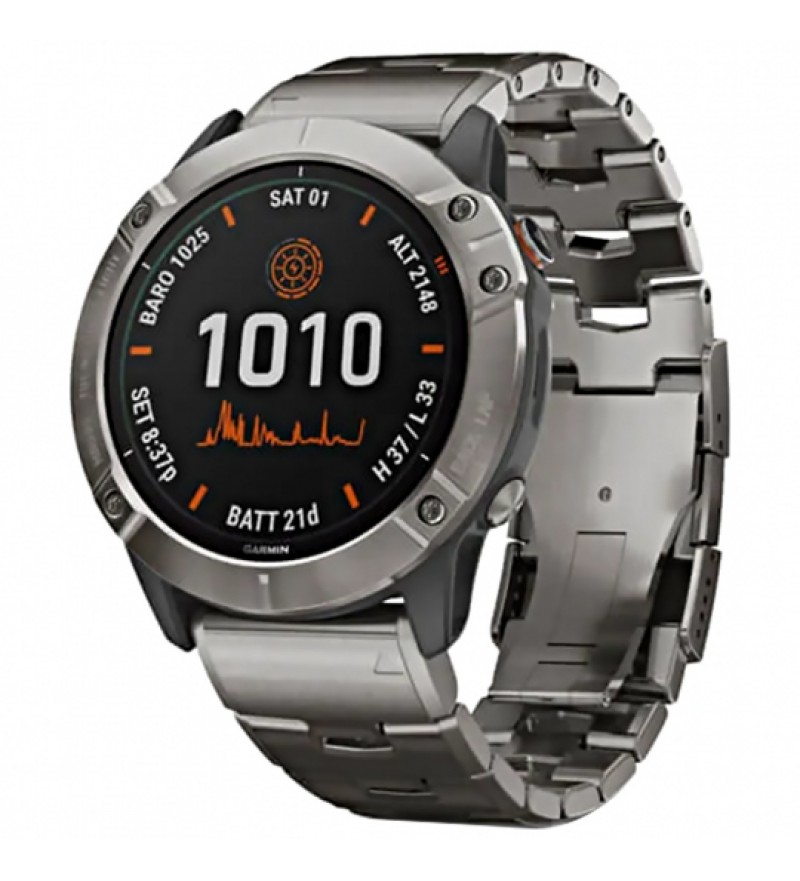 Smartwatch Garmin Fenix 6X Pro de 51mm 010-02157-24 con Pantalla 1.4"/GPS/Wi-Fi/Bluetooth (Solar) - Titanium
