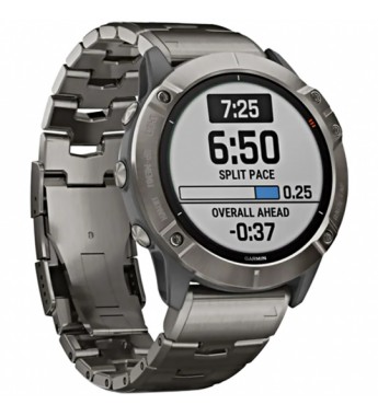 Smartwatch Garmin Fenix 6X Pro de 51mm 010-02157-24 con Pantalla 1.4"/GPS/Wi-Fi/Bluetooth (Solar) - Titanium