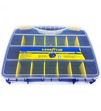 Caja Organizadora Goodyear GY-TB-5001 con 21 Divisorias - Azul/Amarillo