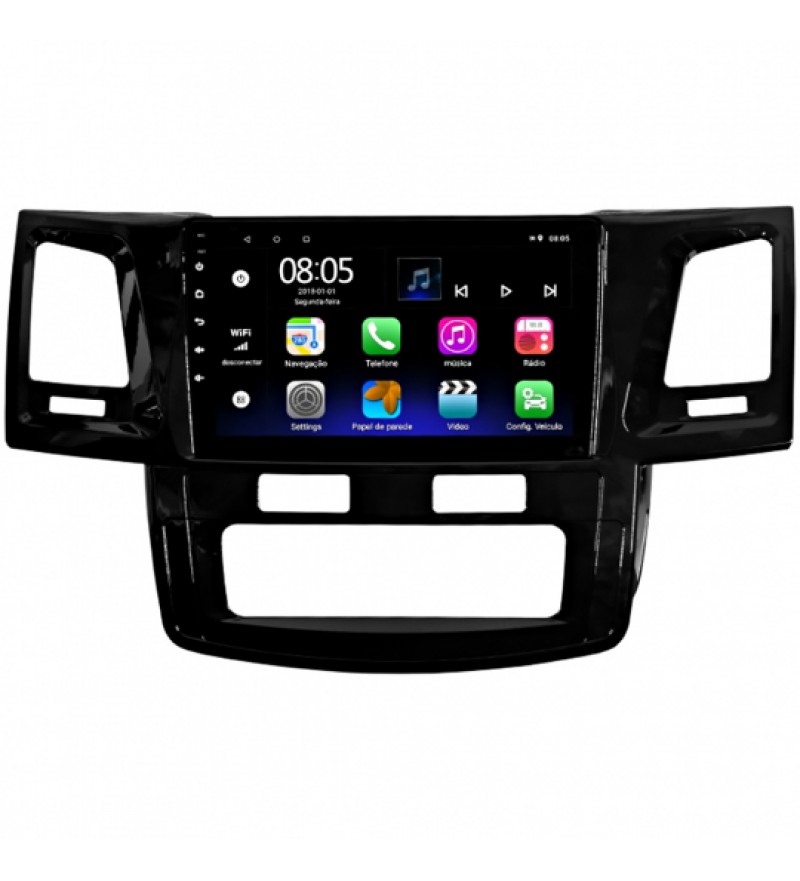 Central Multimedia Hetzer A1 de 9" para Toyota Hilux (Aire Digital) 2012 con Bluetooth/GPS/Wi-Fi - Negro