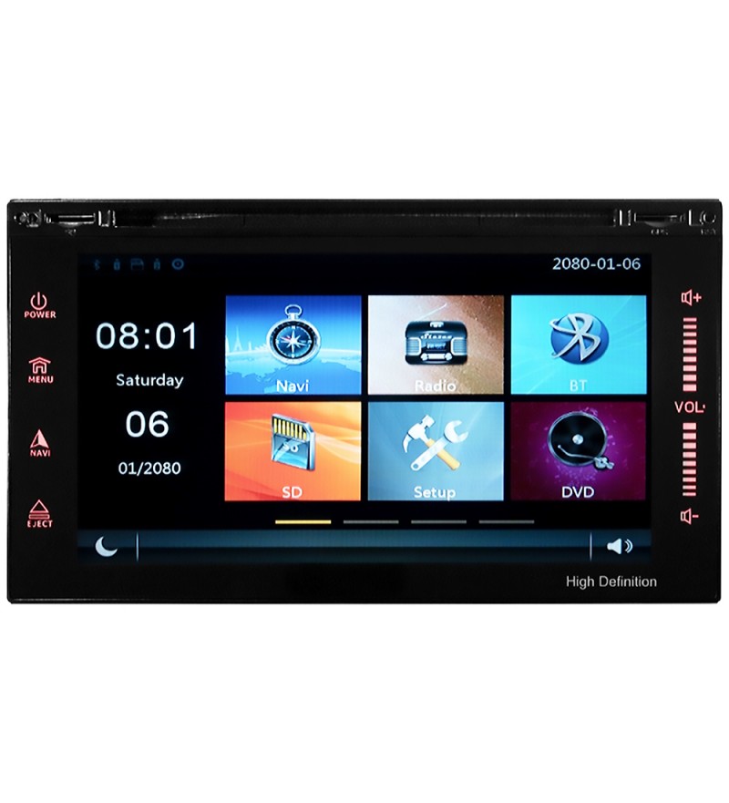 Reproductor de DVD Automotriz S500A Universal Digital con Bluetooth/GPS/A6 - Negro