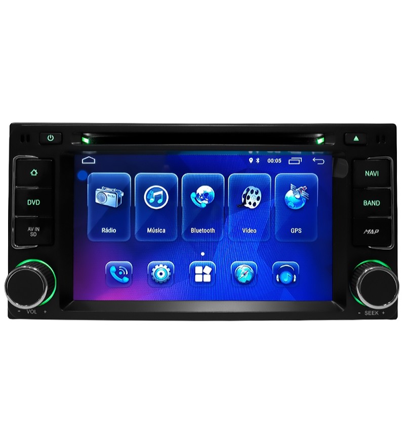 Central Multimedia Hetzer S650 de 7” para Toyota Etios 2012/19 Hilux 2007/15 con Bluetooth/GPS/A6 – Negro