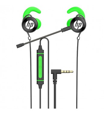 Auriculares HP Music Headset DHE-7004 9YE87AA con Jack 3.5mm/Micrófono Removible - Negro/Verde