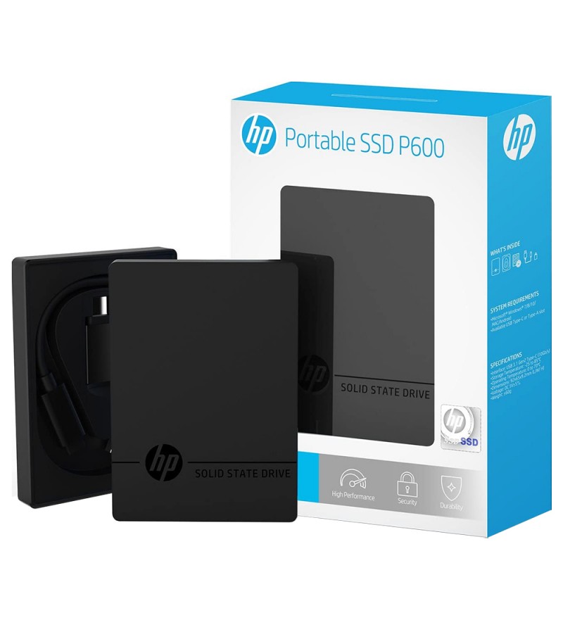 SSD Externo HP de 500GB P600 2.5" con USB 3.1 - Negro
