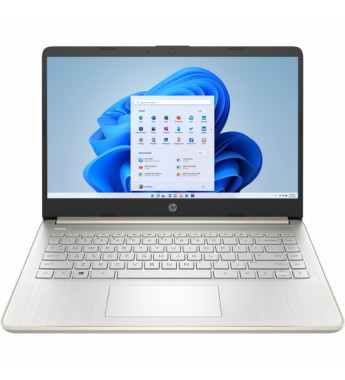 Notebook HP 14-dq0003dx de 14" HD con Intel Celeron N4020/4GB RAM/64GB eMMC/W10 - Pale Gold