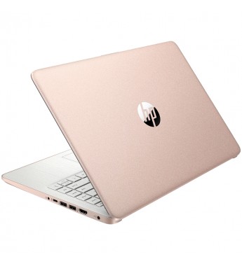 Notebook HP 14-dq0004dx de 14" HD con Intel Celeron N4020/4GB RAM/64GB eMMC/W10 - Rosé/Plata
