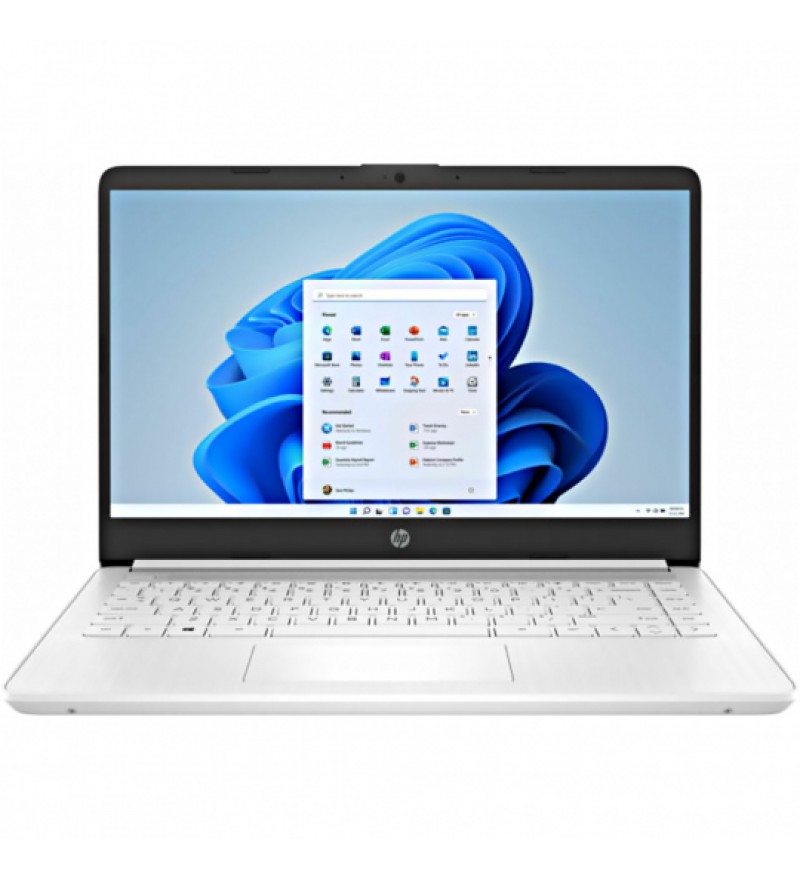 Notebook HP 14-dq0032dx de 14" HD con Intel Celeron N4020/4GB RAM/64GB eMMC/W11 - Blanco