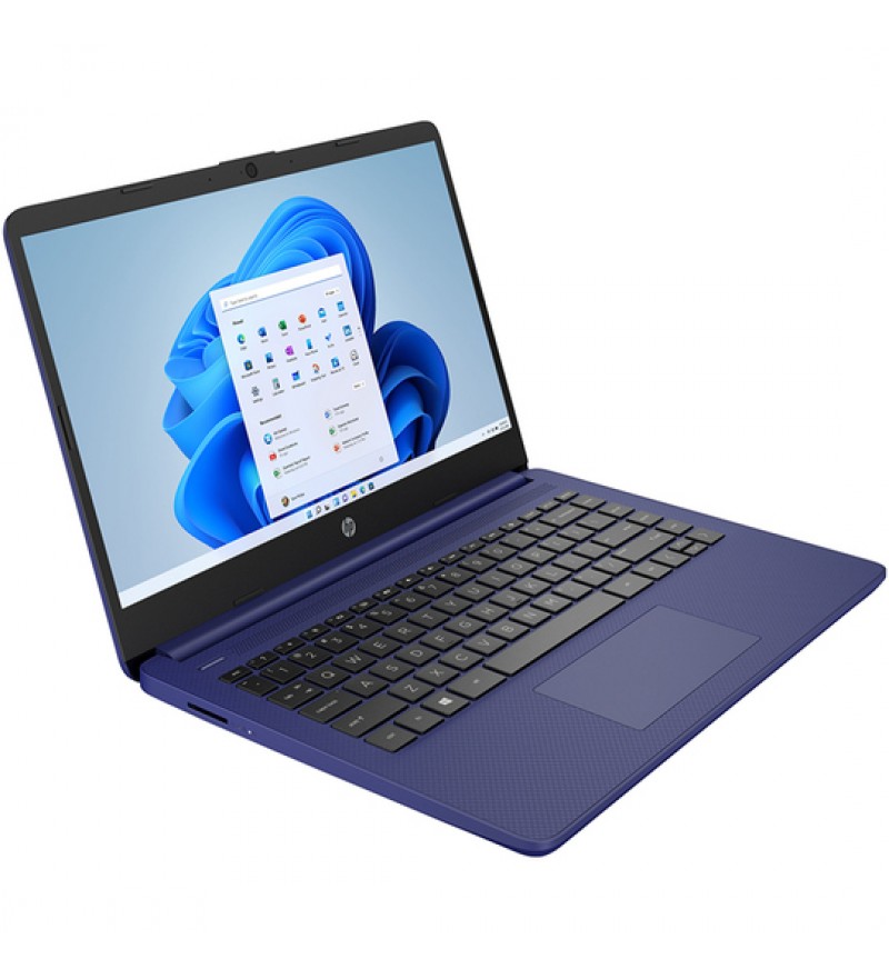 Notebook HP 14-dq0035dx de 14" HD con Intel Celeron N4020/4GB RAM/64GB eMMC/W11 - Indigo Blue