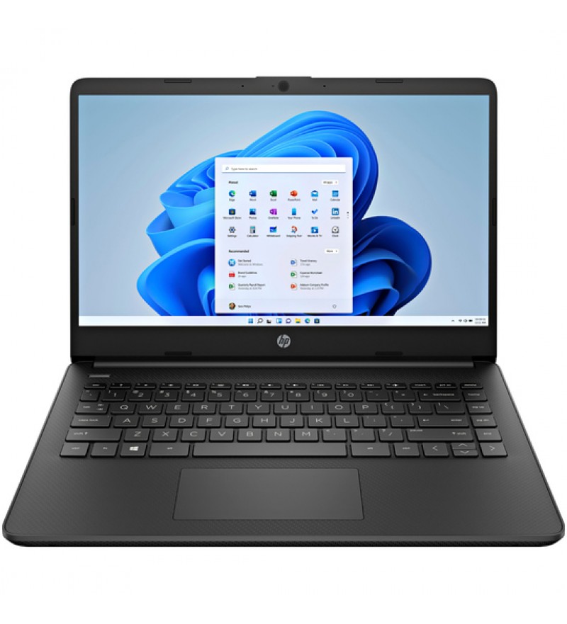 Notebook HP 14-dq0051dx de 14" HD con Intel Celeron N4120/4GB RAM/64GB eMMC/W11 - Jet Black