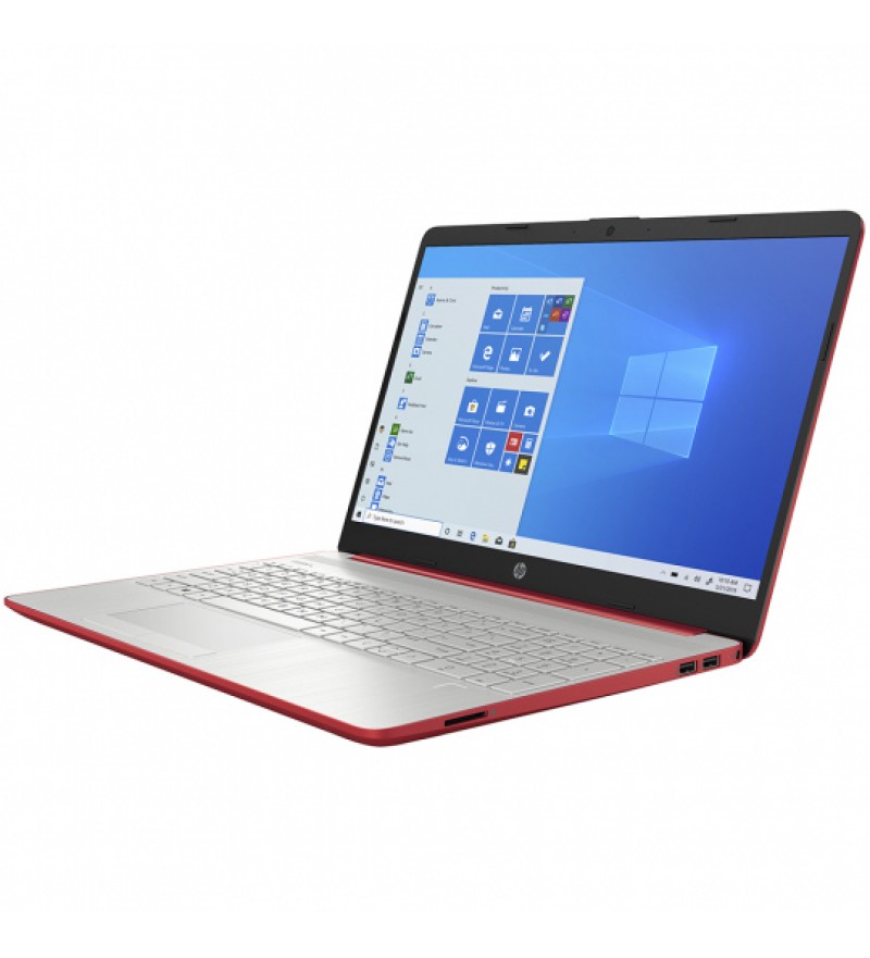 Notebook HP 15-dw0081wm de 15.6" HD con Intel Pentium Silver N5030/4GB RAM/500GB HDD/W11 - Scarlet Red 