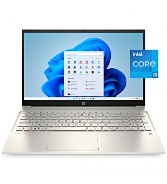 Notebook HP Pavilion 15-eg0050wm de 15.6" FHD con Intel Core-i5 1135G7/8GB RAM/512GB SSD/W10 - Dorado