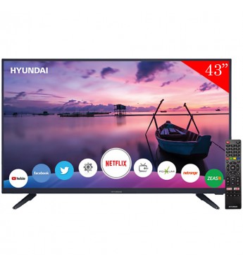 Smart TV LED de 43" Hyundai HY43NTFB FHD con Linux/HDMI/USB/Bivolt - Negro