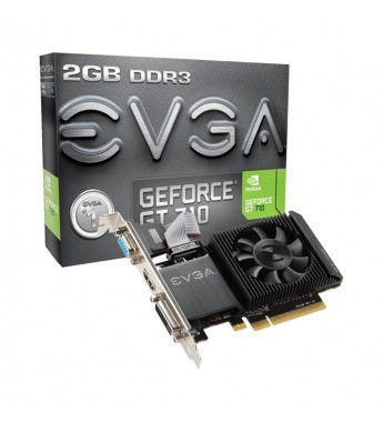Placa de Video EVGA GeForce GT 710, 2GB, DDR3 de 64 bits - DVI-D/ HDMI/ VGA