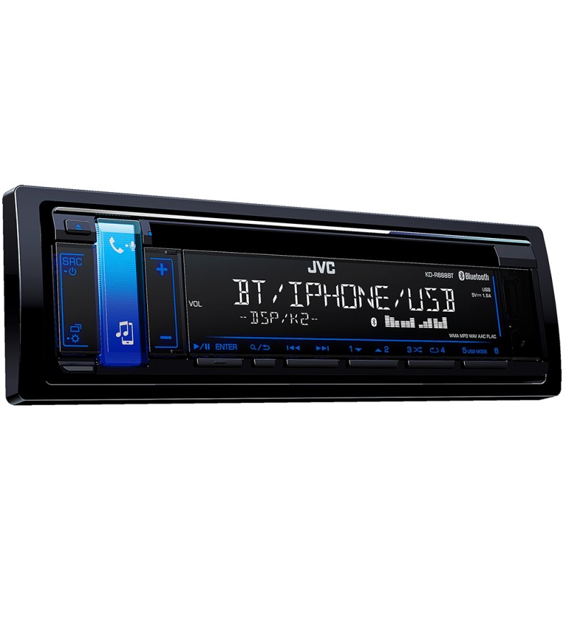 Reproductor de CD Automotriz JVC KD-R888BT con Bluetooth/USB/50W - Negro