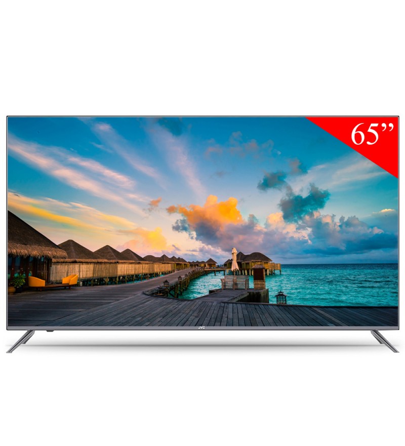 Smart TV LED de 65" JVC LT-65KB575 4K UHD con Wi-Fi/HDMI/Bivolt - Gris/Negro
