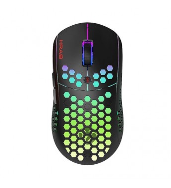 Mouse Inalámbrico Gaming Krab Dual KBGMD30 Shadow con 6 botones /10000 DPI ajustable/RGB - Negro 