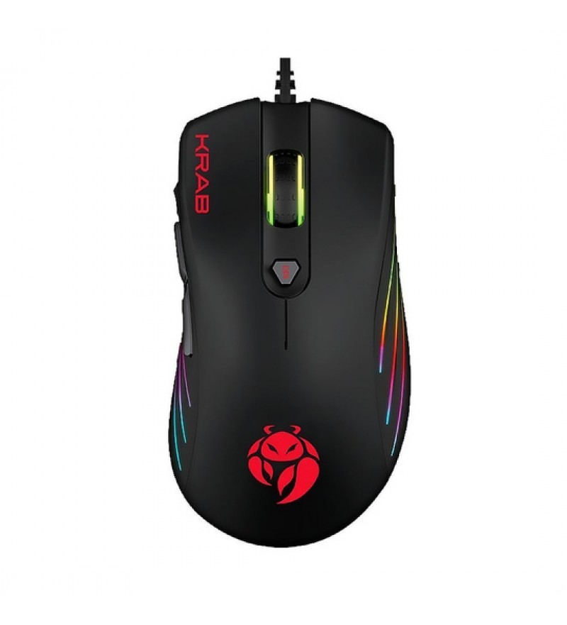 Mouse Gaming Krab KBGMR20 Specter con 7 botones /10000 DPI ajustable/RGB - Negro 