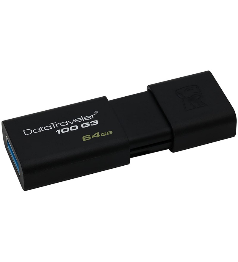 Pendrive Kingston DataTraveler 100G3 DT100G3 USB 3.0 de 64GB - Negro