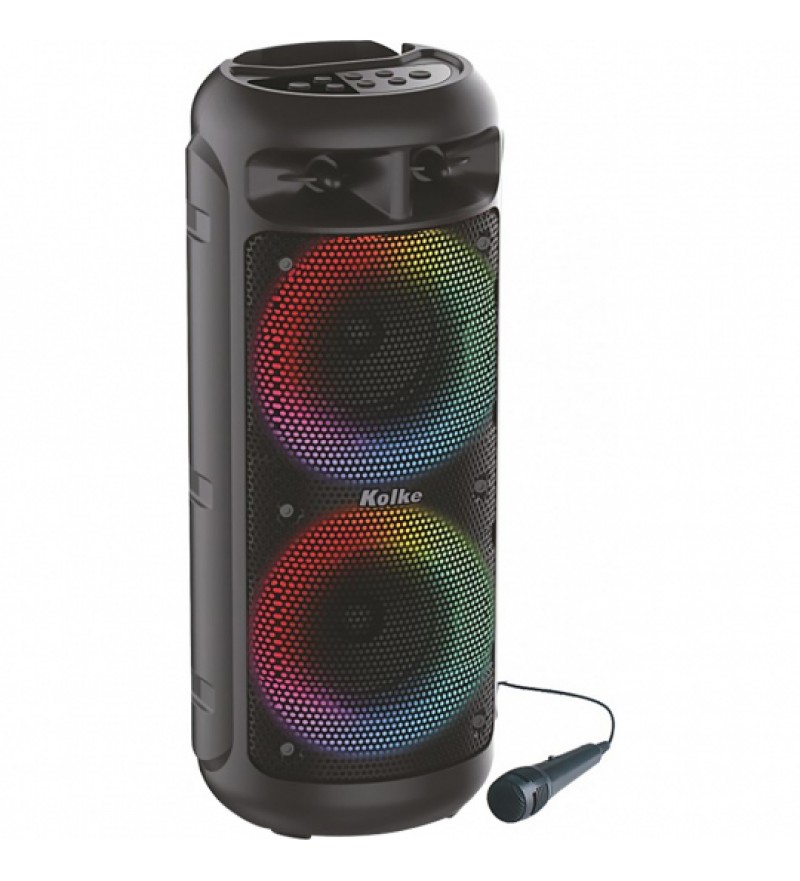 Parlante Kolke Flame KPB-498 con Bluetooth/Radio FM/USB/3500W/Bivolt (Micrófono) - Negro