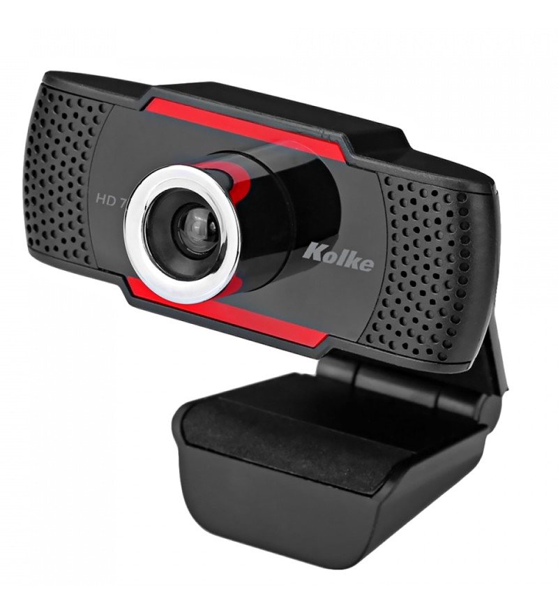 Webcam Kolke KEC-455 HD Micrófono/USB - Negro/Rojo
